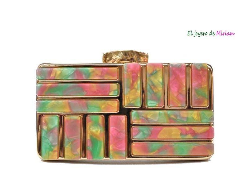 Bolso de fiesta clutch nácar