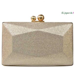 Bolso clutch dorado irregular