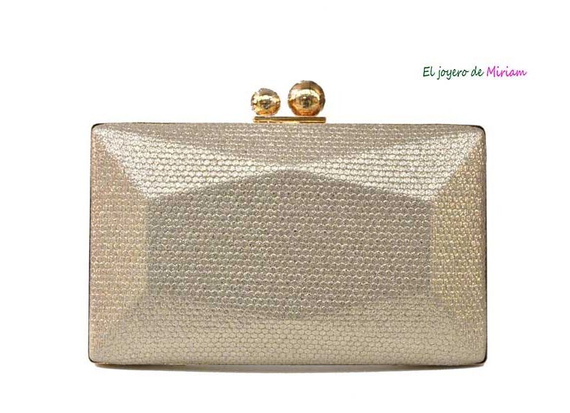 Bolso clutch dorado irregular