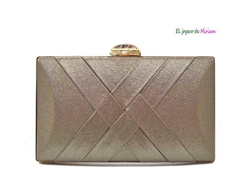 Clutch oro envejecido trenza