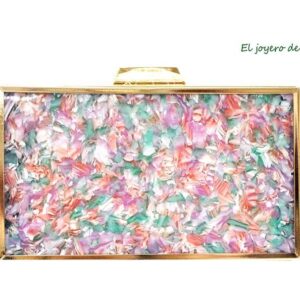 Clutch nácar rosa combinada