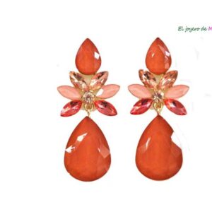 Pendientes naranjas cristal