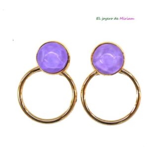 Pendientes redondos malvas
