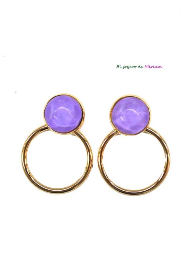 Pendientes redondos malvas