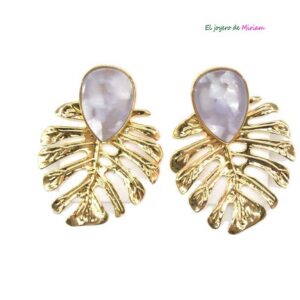 Pendientes hojas tropicales
