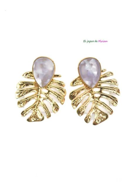 Pendientes hojas tropicales