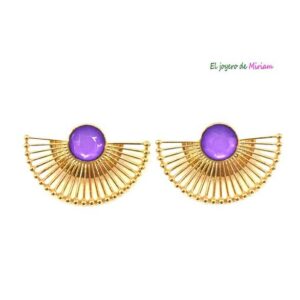 Pendientes dorados y morados