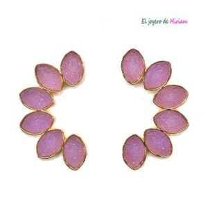 Pendientes violetas piedras