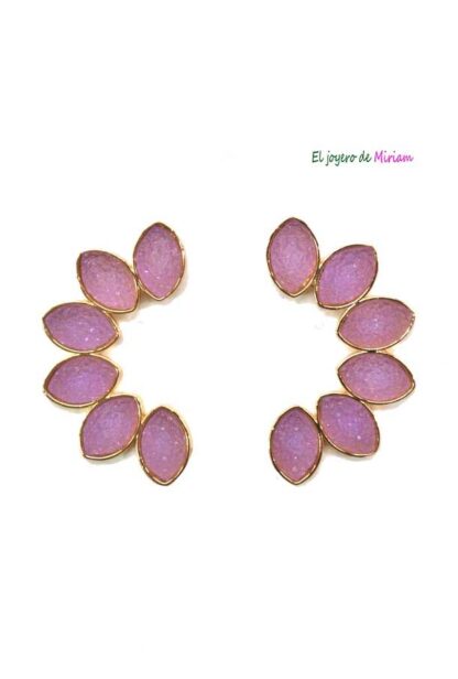 Pendientes violetas piedras