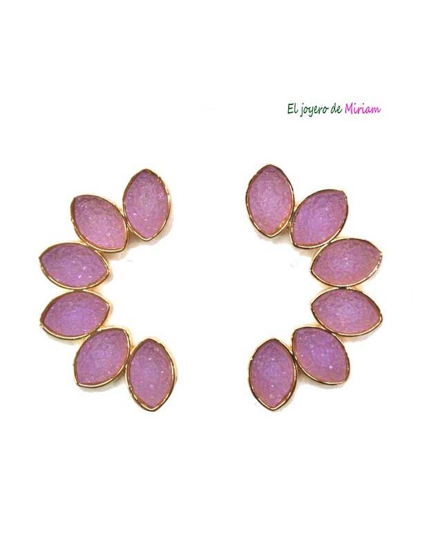 Pendientes violetas piedras
