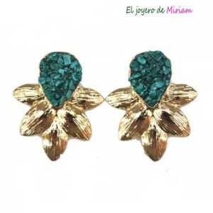 Pendientes verdes piedras