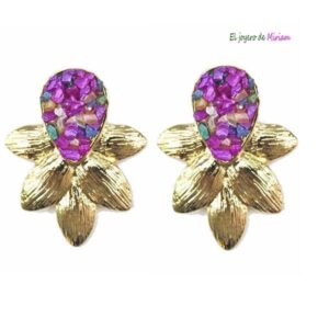 Pendientes multicolor hojas