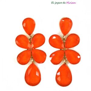 Pendientes naranjas alargados