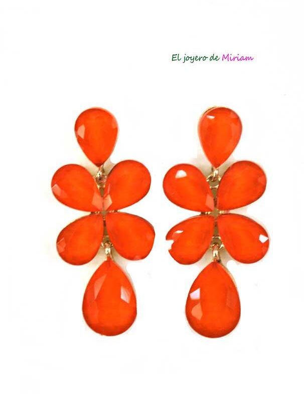 Pendientes naranjas alargados