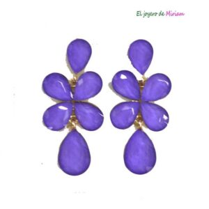 Pendientes morados alargados