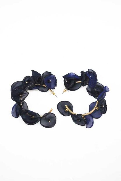 Aros azul marino flores - Imagen 3