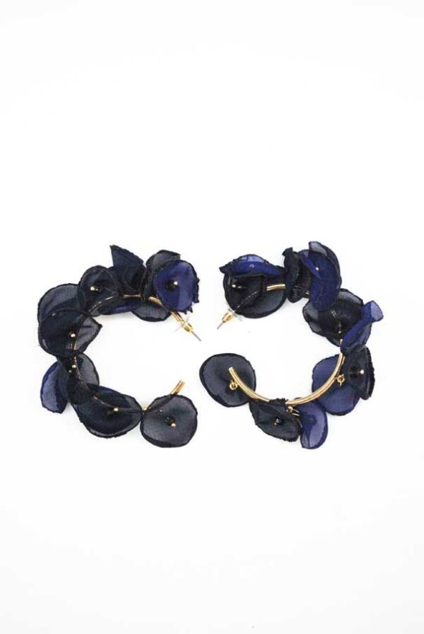 Aros azul marino flores - Imagen 3