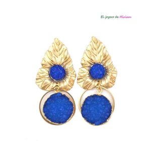 Pendientes azul klein hoja
