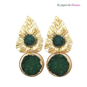 Pendientes verde botella