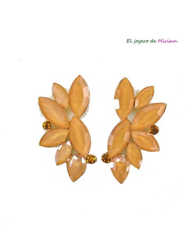 Pendientes mostaza cristal
