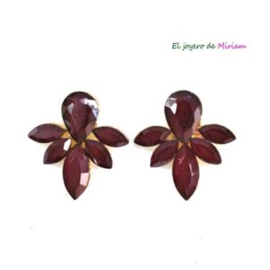 Pendientes granates de fiesta