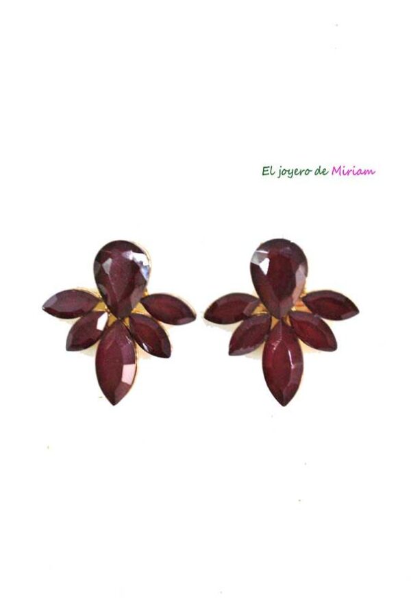 Pendientes granates de fiesta