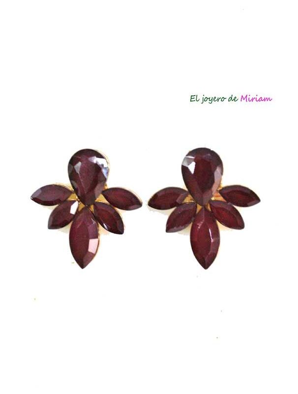Pendientes granates de fiesta