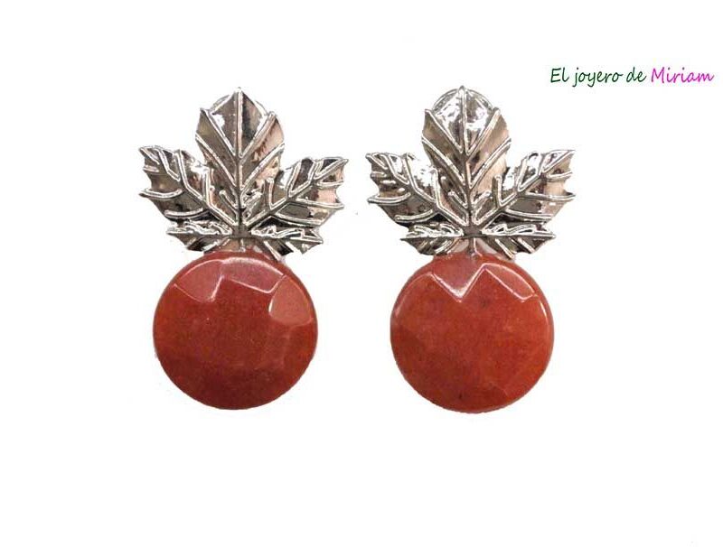 Pendientes piedras teja