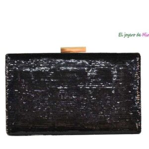 Bolso clutch negro lentejuelas
