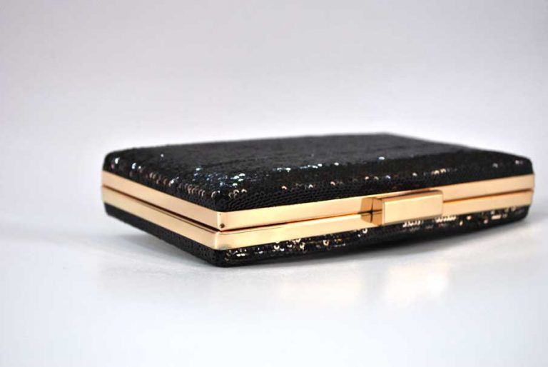 Bolso clutch negro lentejuelas - Imagen 2