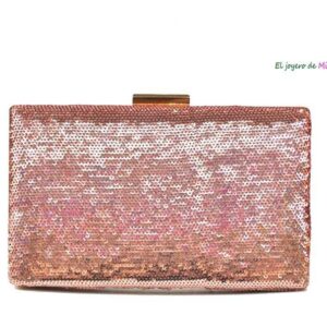 Clutch lentejuelas oro rosa