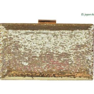 Bolso clutch dorado lentejuelas