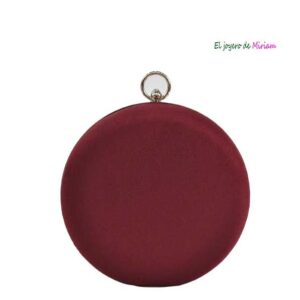 Bolso clutch redondo granate