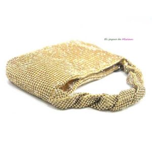 Bolso dorado malla brillantes