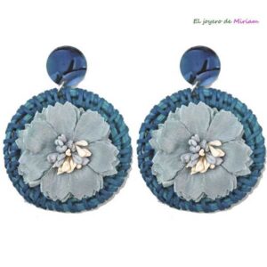 Aros azules con flores