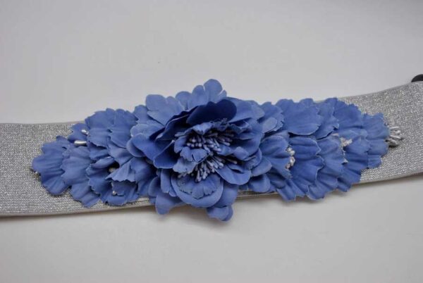 Fajín elástico azul y plateado - Imagen 3