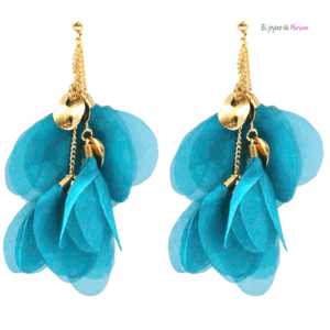 Pendientes turquesas pétalos