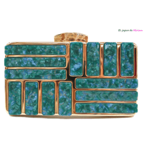Bolso clutch nácar azul turquesa