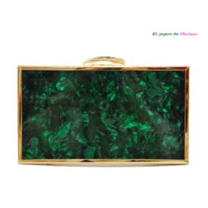 Bolso clutch carey verde botella