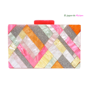 Clutch caja nácar multicolor