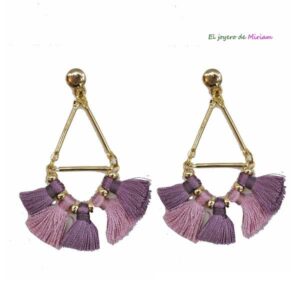 Pendientes rosas y berenjena