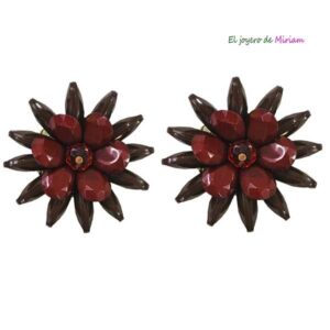 Maxi pendientes burdeos