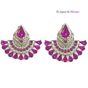 Pendientes plateados y bugamvilla