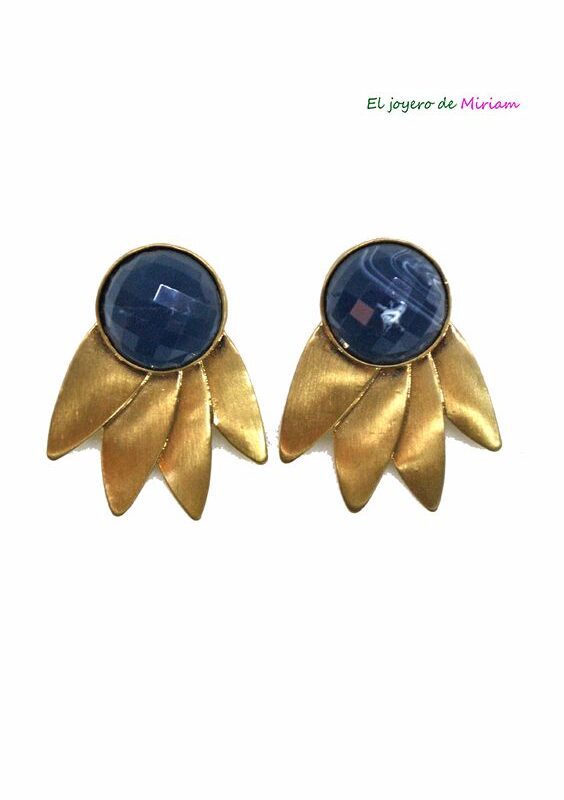 Pendientes azul petróleo