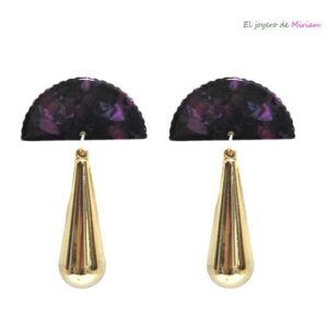Pendientes morados resina