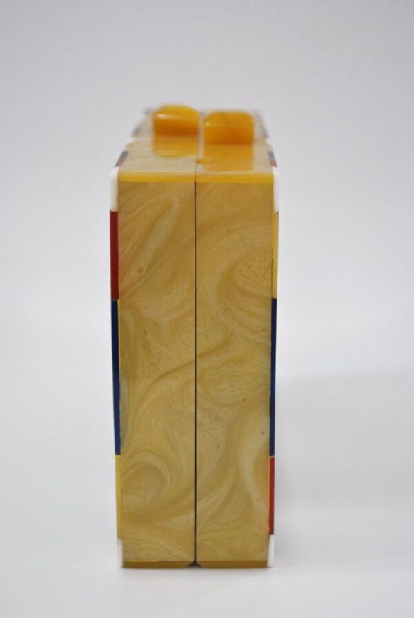 Clutch madera mosaicos multicolor - Imagen 5