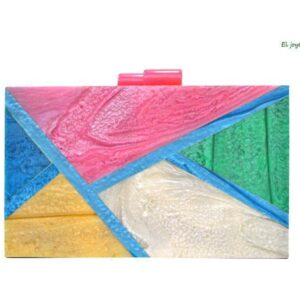Bolso clutch madera multicolor