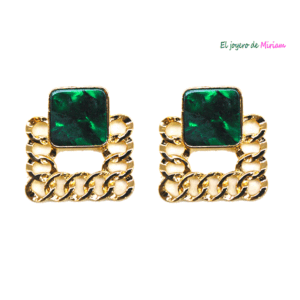 Pendientes verdes resina