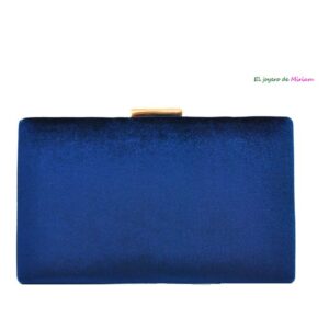 Bolso clutch azul terciopelo