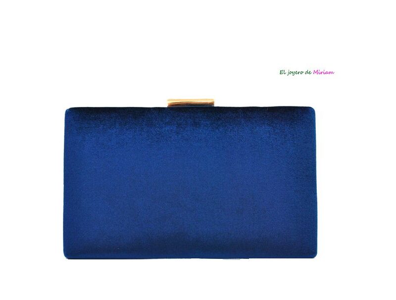 Bolso clutch azul terciopelo